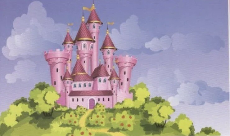Enchanted Pink Princess Castle Plastic Photo Backdrops, 44×72 *12