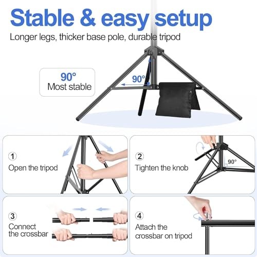 Backdrop Stand, 20x7ft(WxH) Large Adjustable Background 20x7ft (WxH) Black