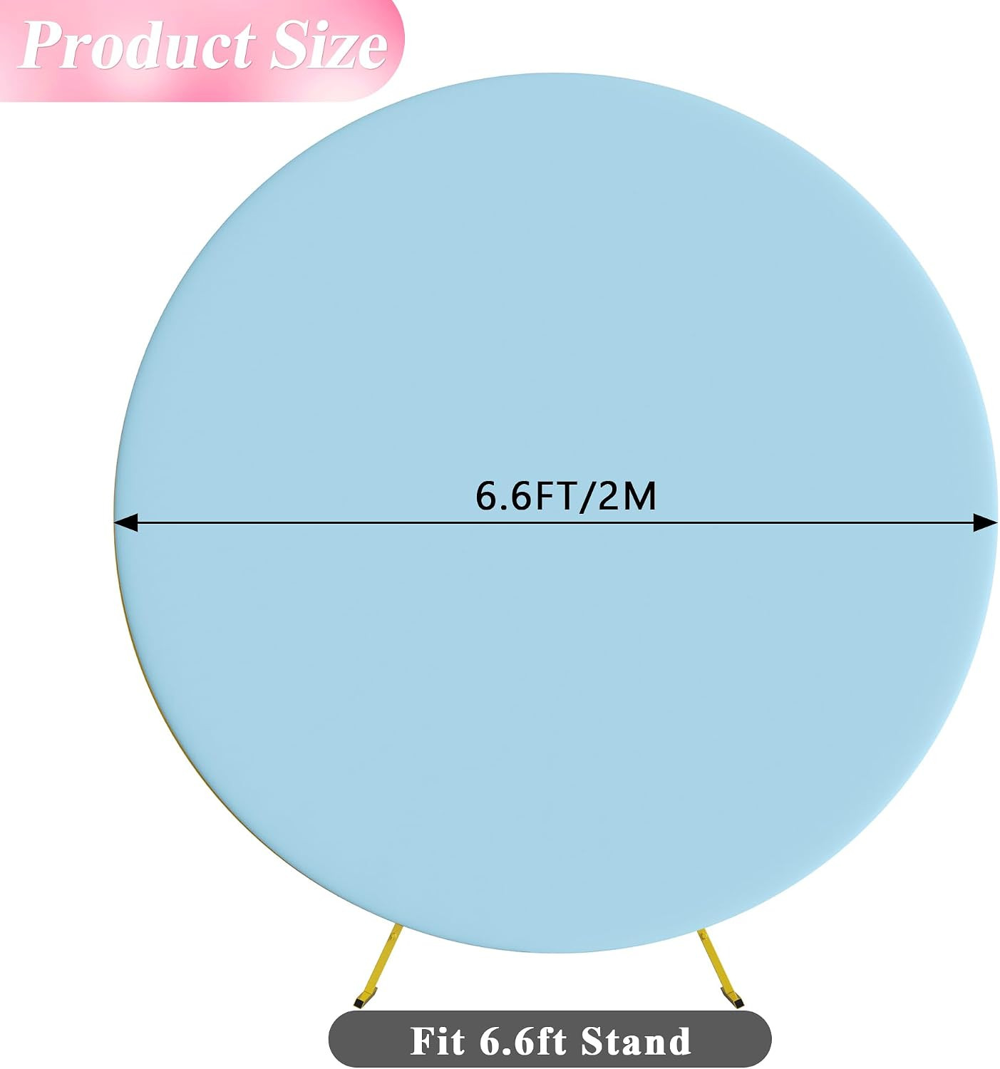 6.6FT round Backdrop Cover round Arch Covers with Buckles Polyster Dusty Blue Ci