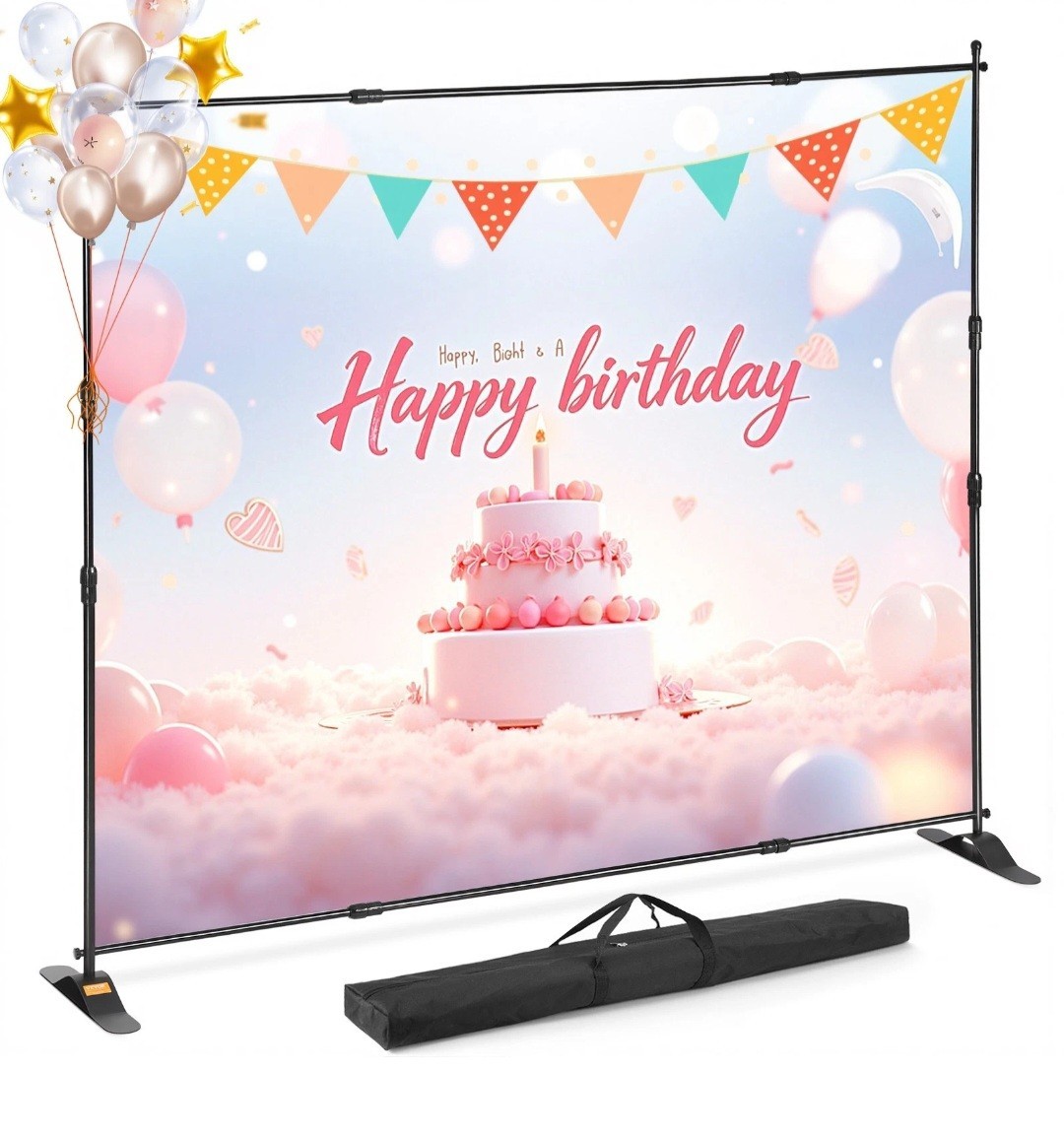 VEVOR 10 x 8 ft Backdrop Banner Stand Adjustable Height and Width Never Used