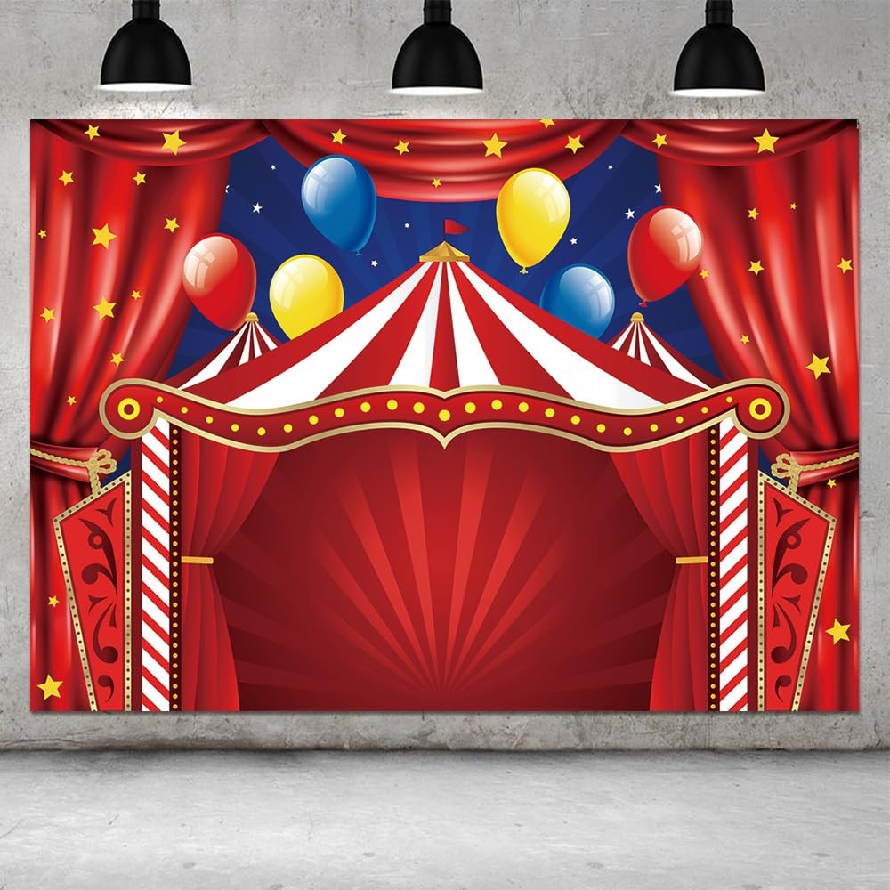 Circus Carnival Theme Party Photo Backdrop 7×5 Ft Carnival Lights Stars