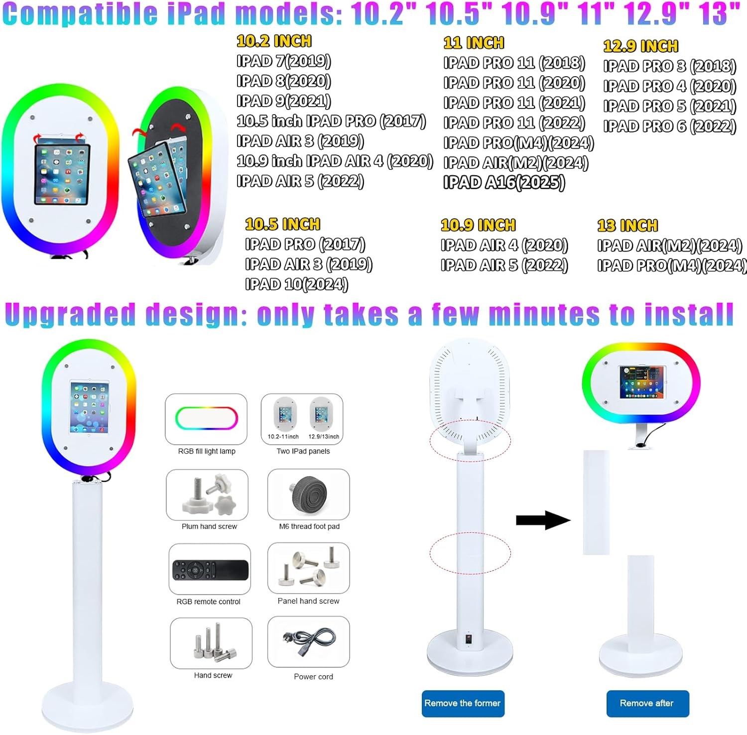 Portable Photo Booth for Any iPad Metal Shell Selfie Station Photobooth Machine