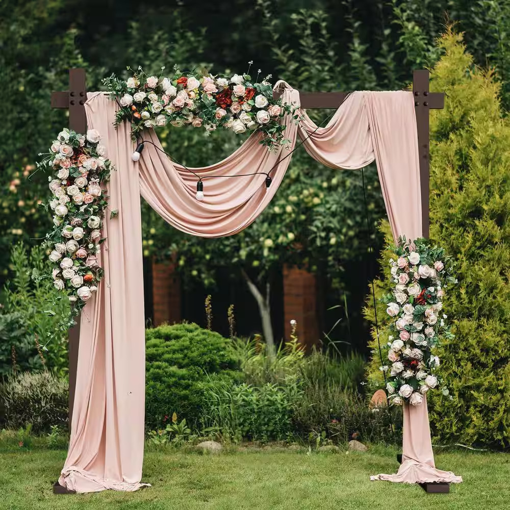 89.76 In. X 89.76 In. Wooden Square Wedding Arbor Arch Backdrop Stand for Outdoo