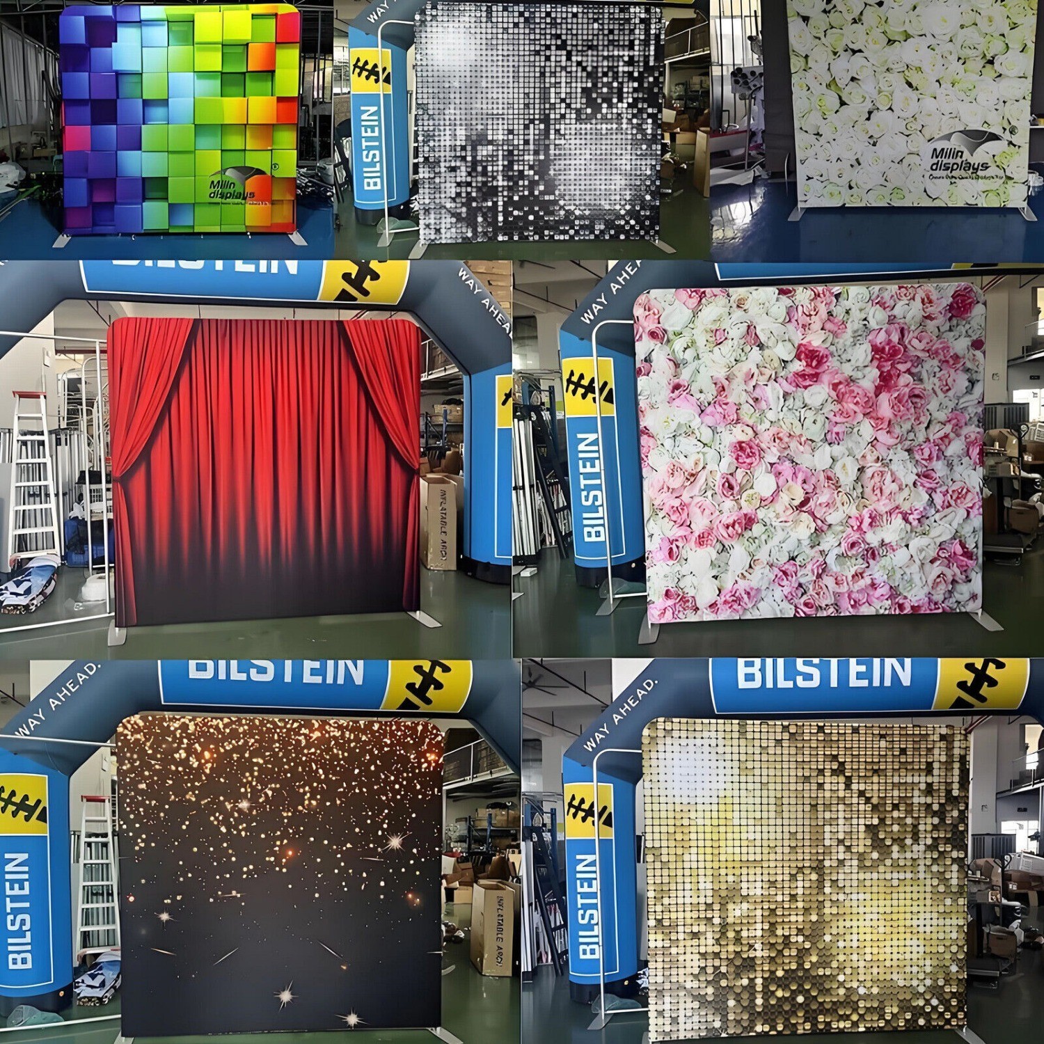8×8 FT Tension Fabric Display Photography Backdrop Stand for Weddings Events