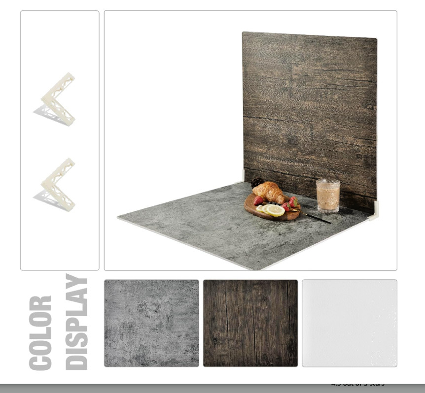 2 PC Photography Background 24×24 Inch, BEIYANG (Black Walnut+ Dark Gray+ White)