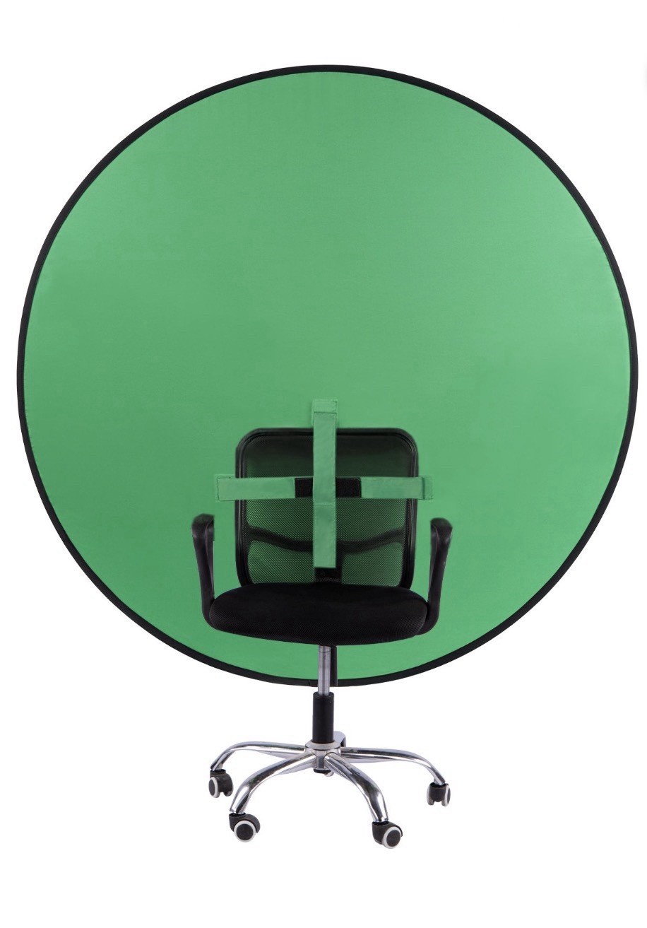 Green Screen Collapsible Polyester Backdrop, 59in/150 cm, Opaque