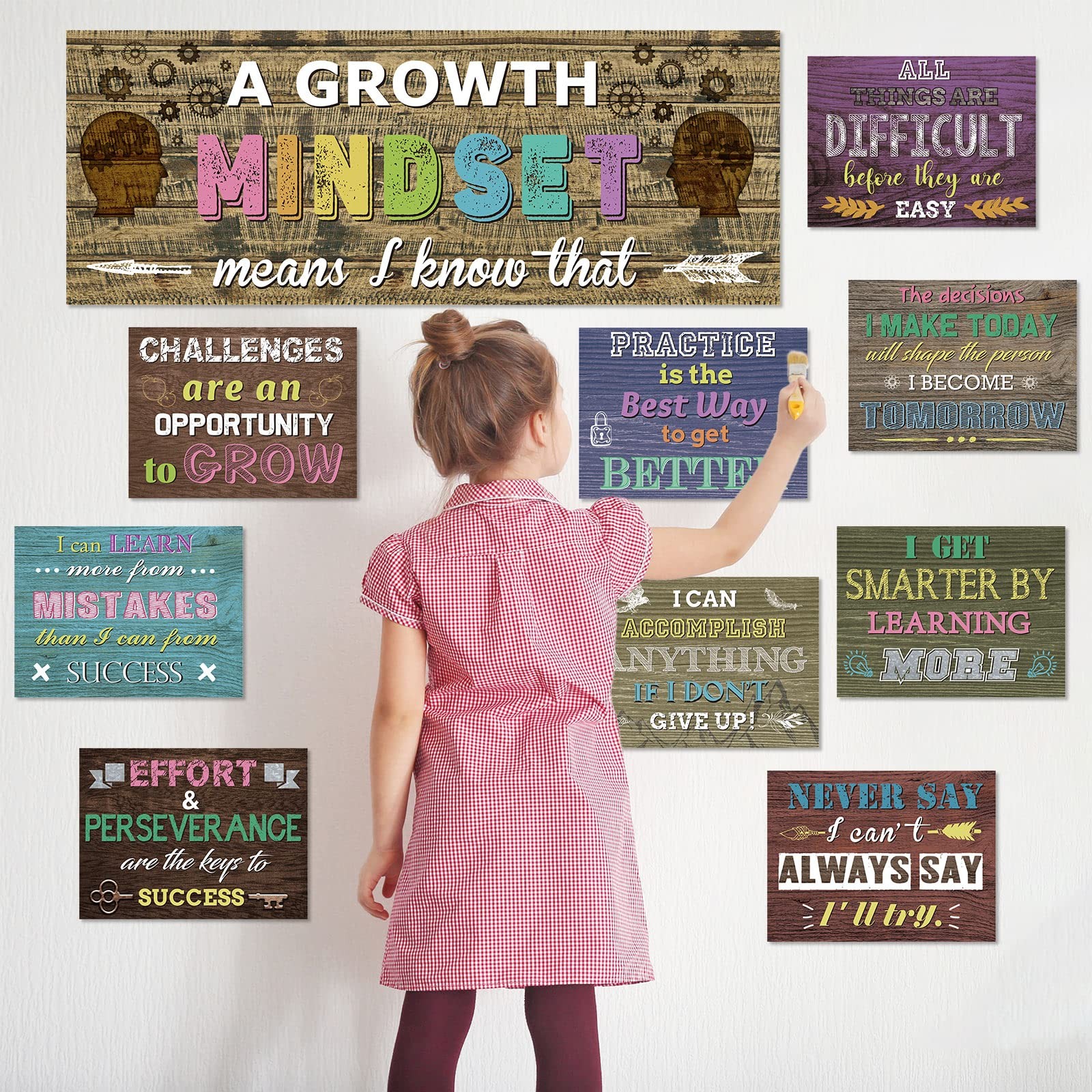 Motivational Posters Set 10pcs Classroom Inspirational Wall Art