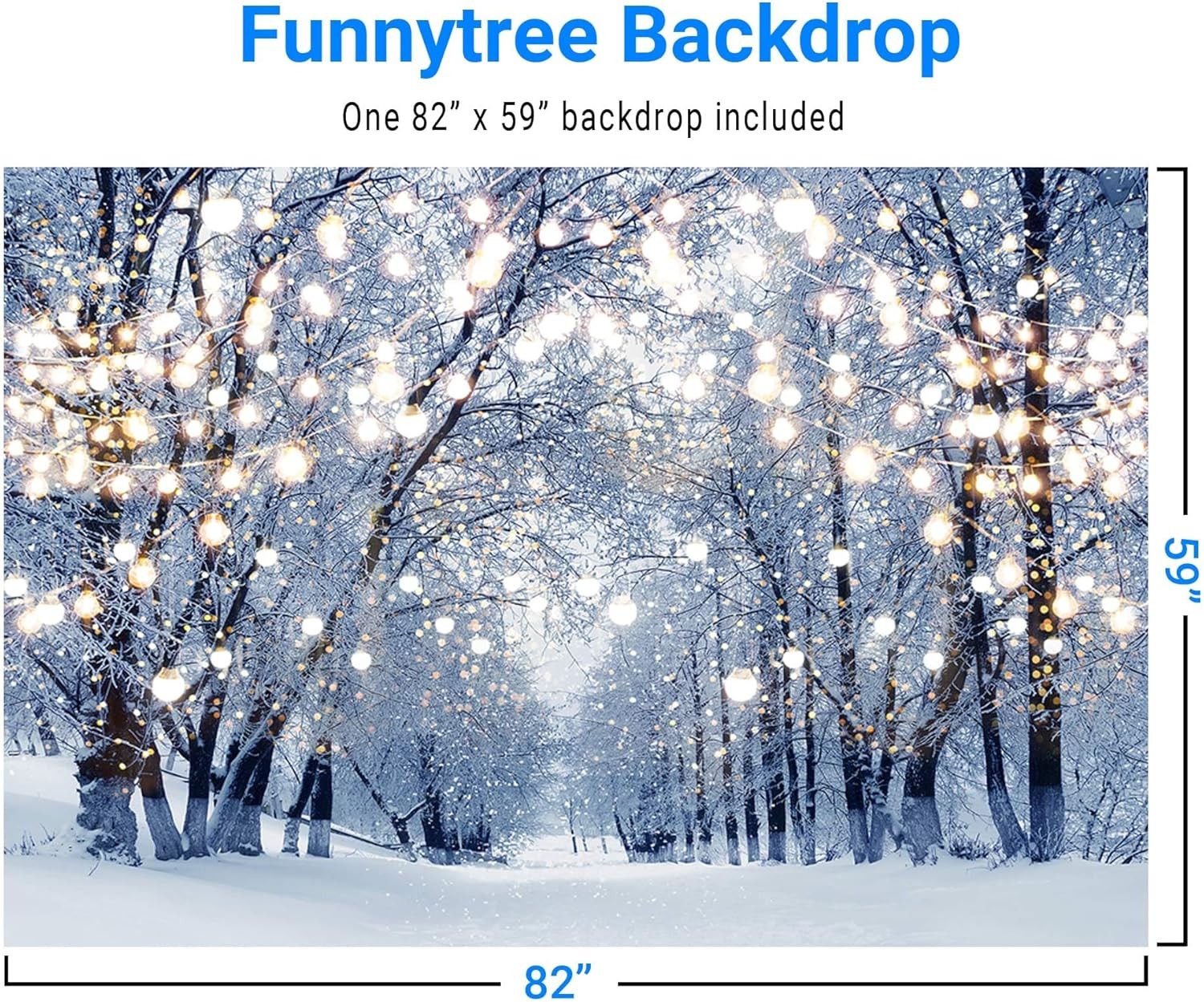 Funnytree 7x5ft Winter Scene Backdrop Wonderland 7'x5', Forest 1