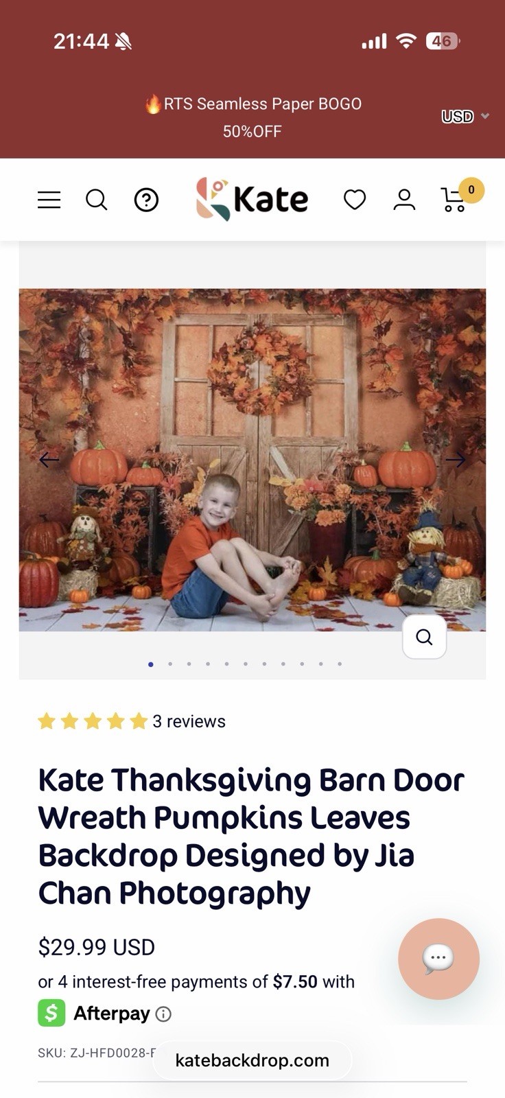 Kate Backdrop Microfiber Printed Autumn Pumpkin Leaves Barn Door 7ft X 5ft