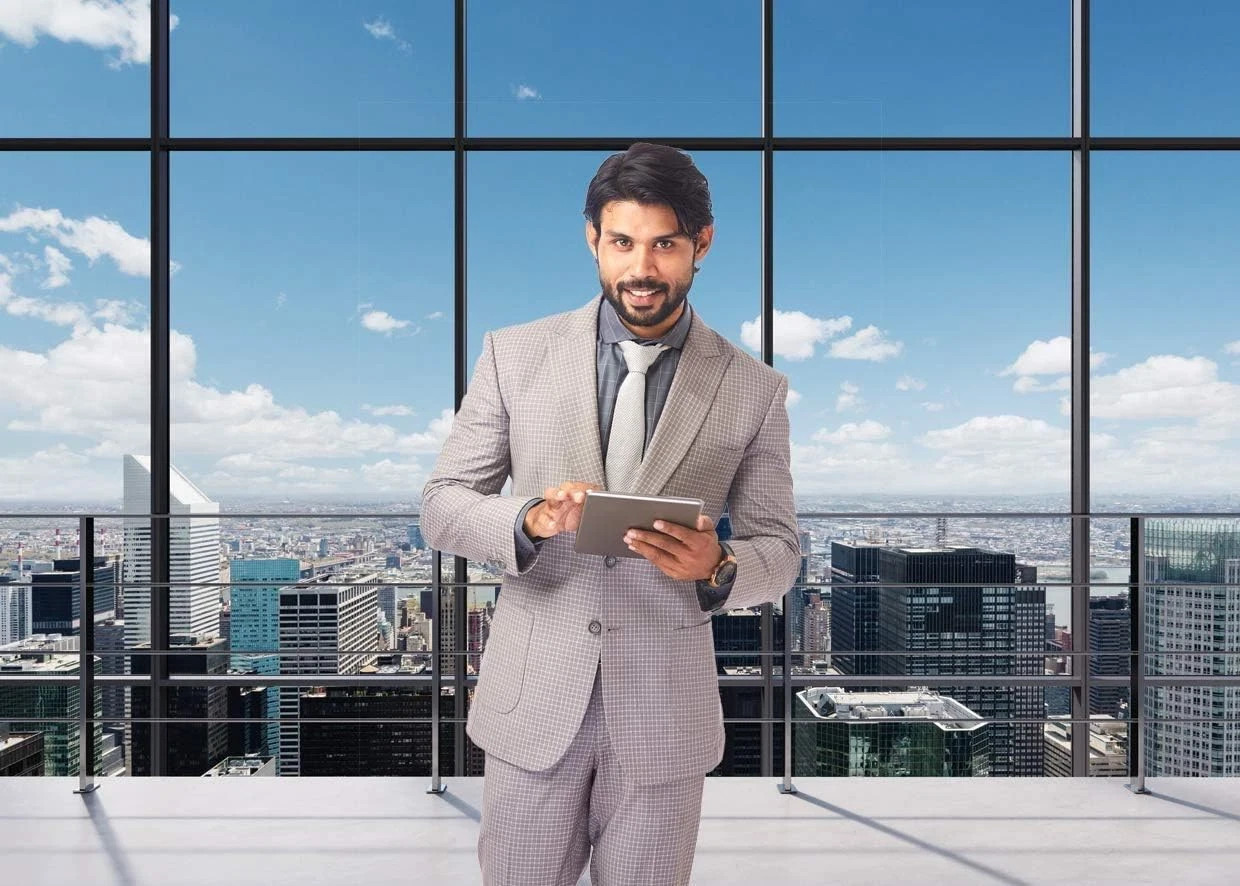 7X5Ft Office Room Backdrop City Vinyl Backdrops Business Street View Skys