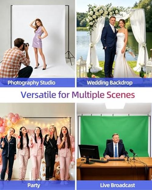 Backdrop Stand 10 x 8 Ft (WxH), Adjustable Photography Background Stand 10x8FT