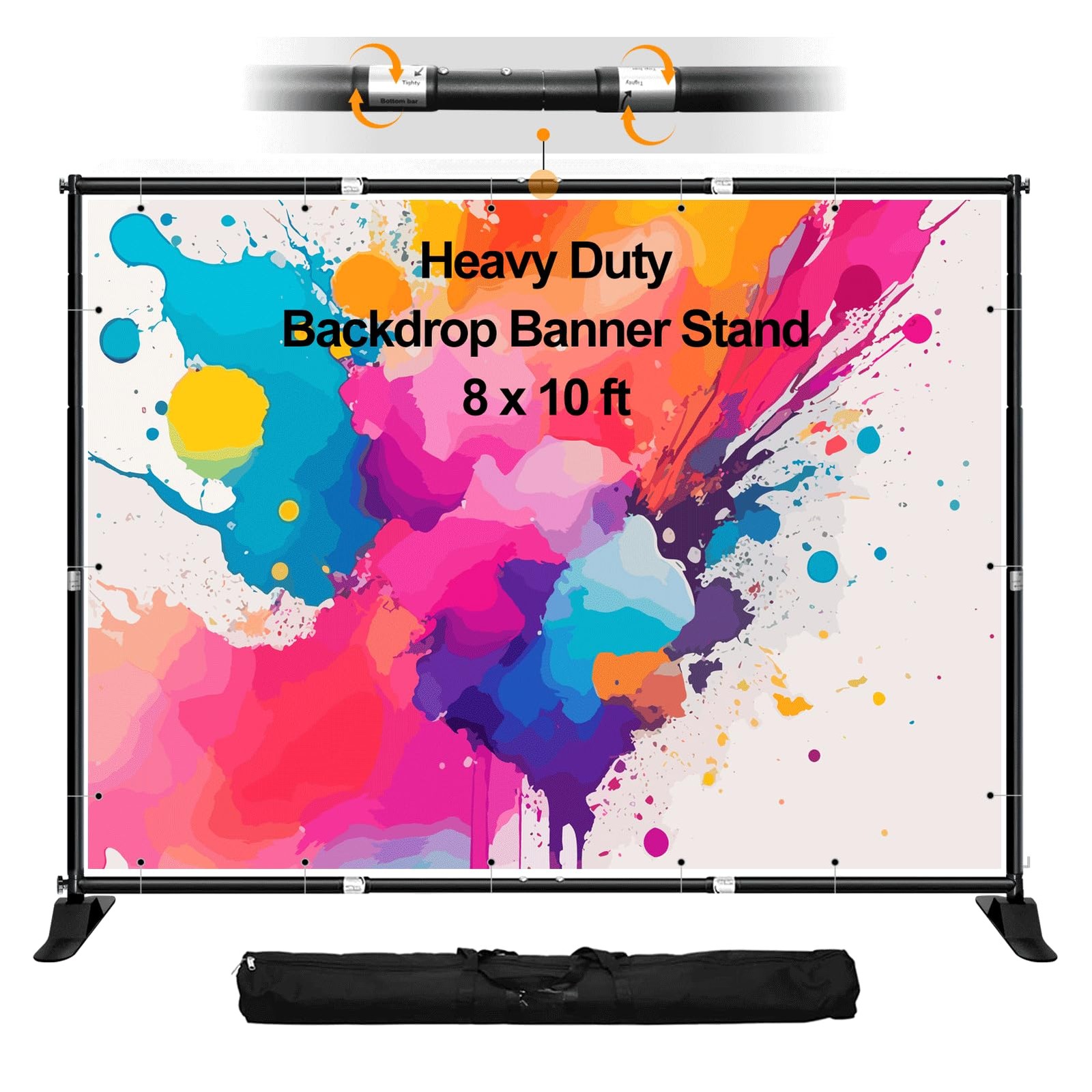 10 x 8ft Backdrop Banner Stand, Heavy Duty Adjustable Photo Background Stand …