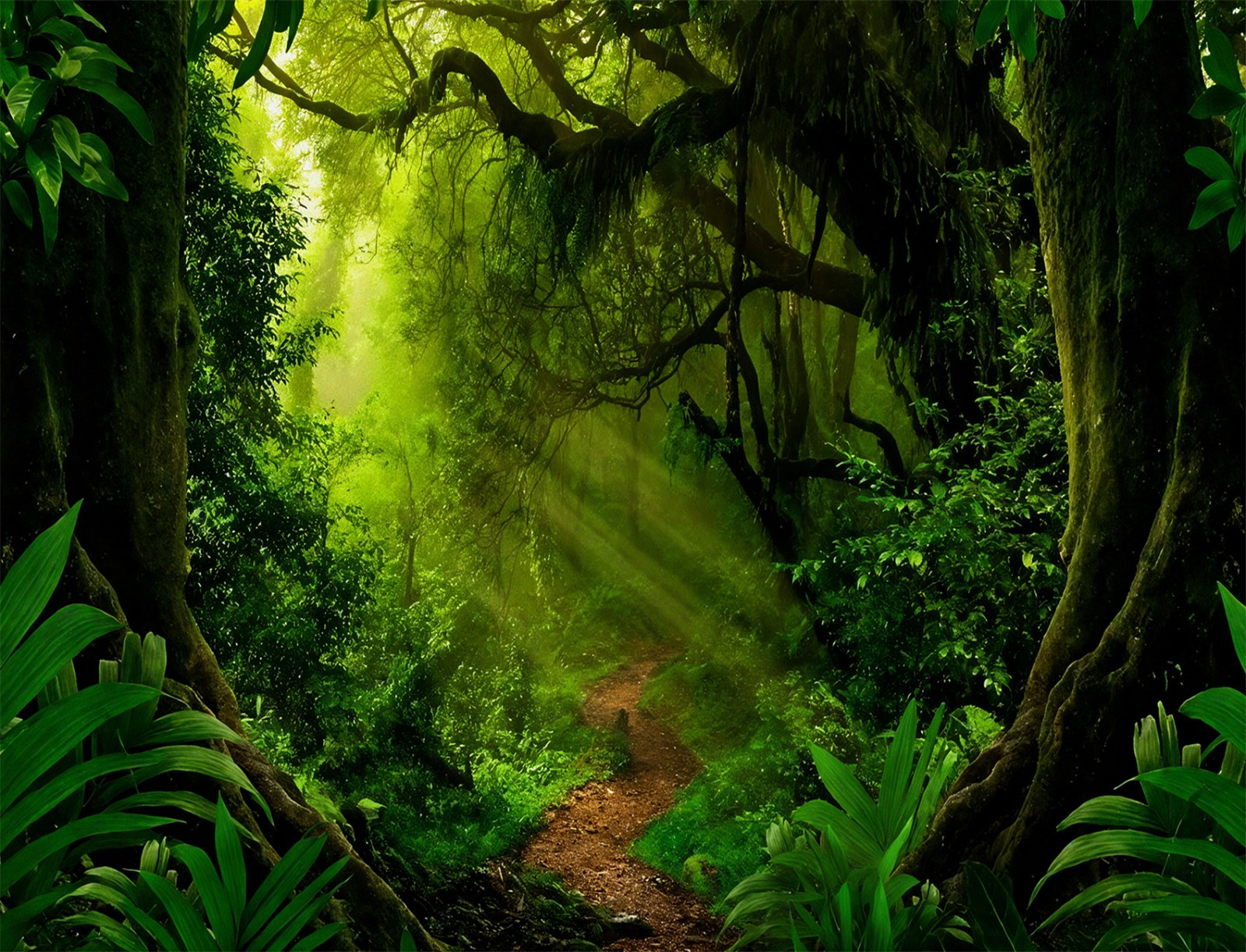 10x8ft Enchanted Forest Backdrop Natural Green Jungle Background for Photography