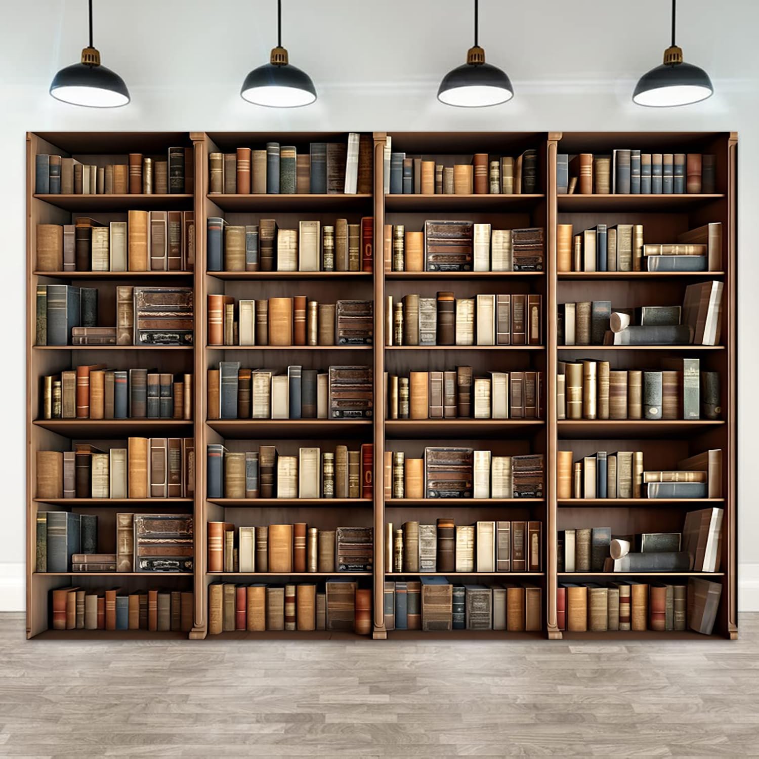 ASDCXZ 10x8ft Bookshelf Backdrop Vintage Bookcase Theme Photography Background