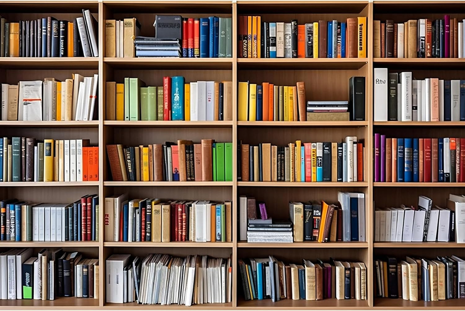 8X6Ft Bookshelf Backdrop Wooden Bookcase Library Photography