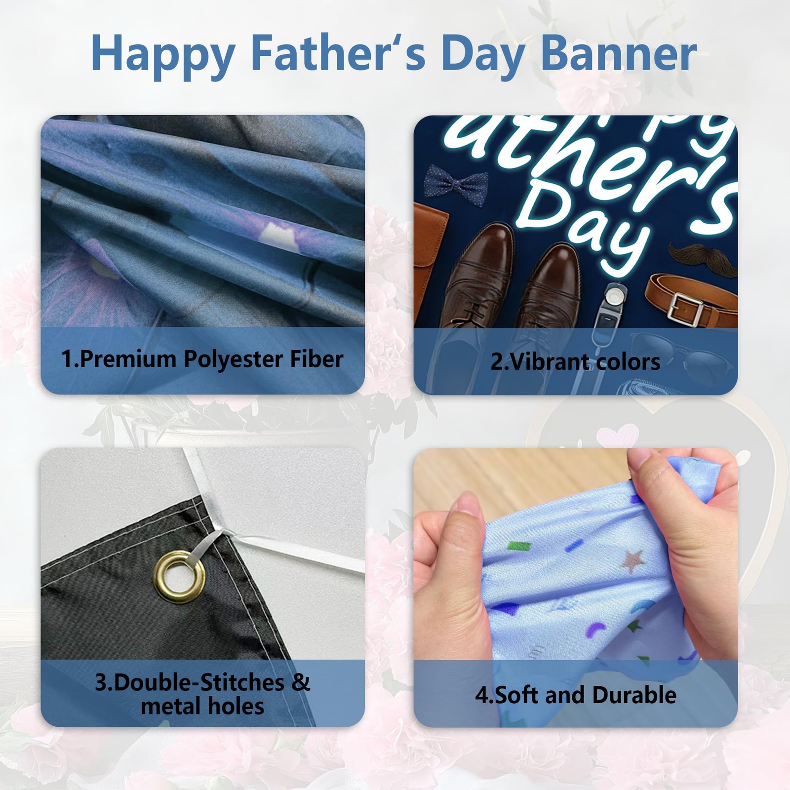 Father’s Day Decorations Party Kit 73x44in Happy Backdrop 60 Balloons