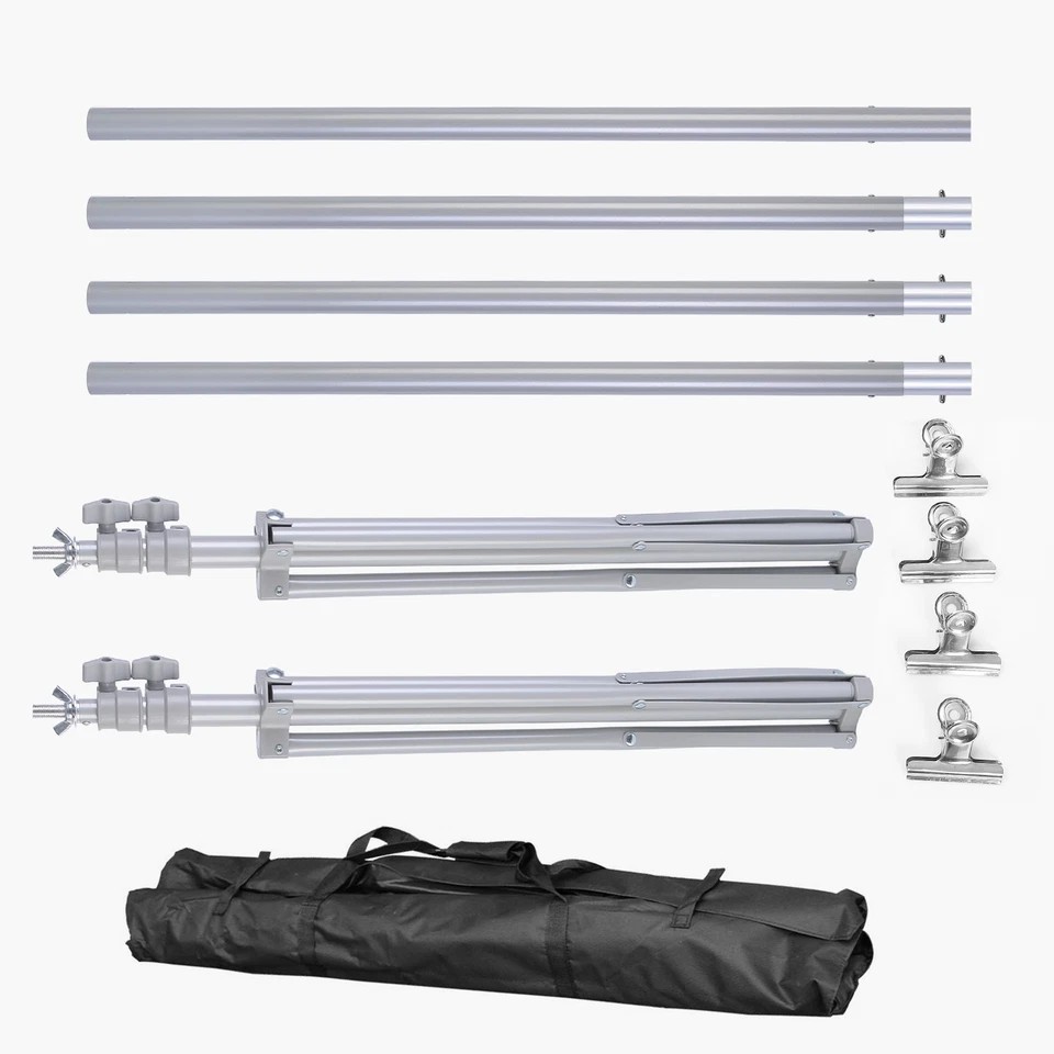 6.5 x 10ft Photo Video Studio Backdrop Background Stand Adjustable Heavy Duty
