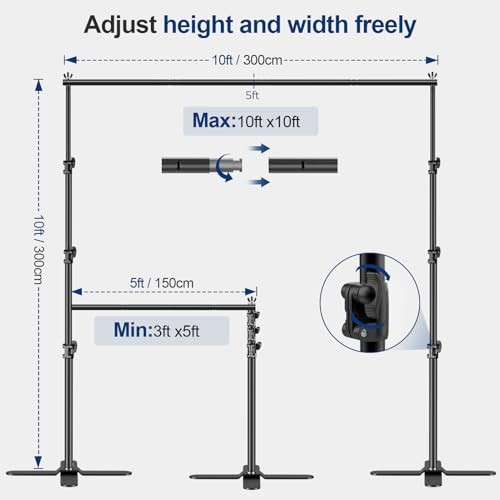 Backdrop Stand Heavy Duty, 10x10Ft Pipe and Drape Stand Adjustable Photo