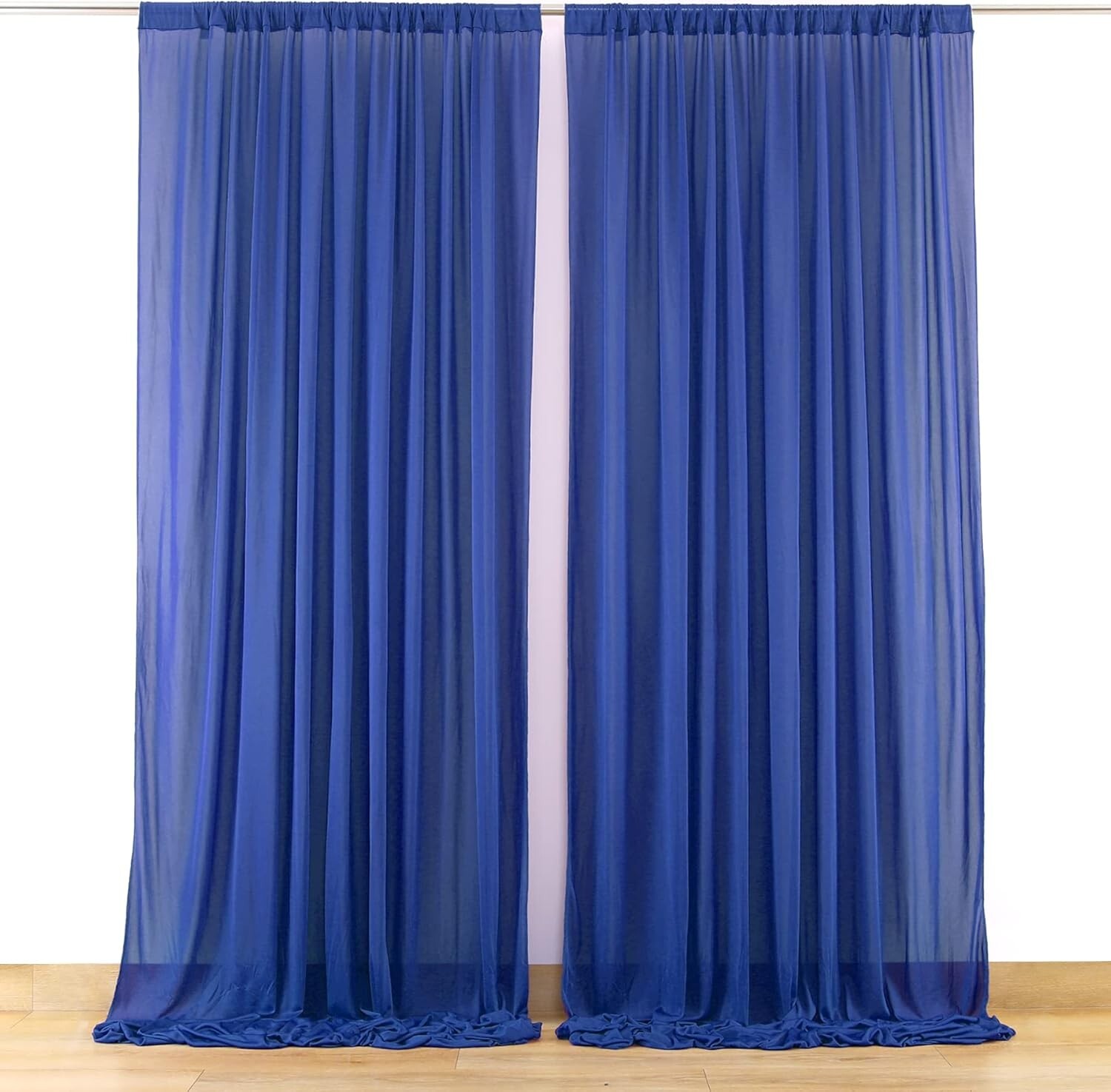 10x10ft Royal Blue Backdrop Curtains for Parties Sheer Fabric Photo Background