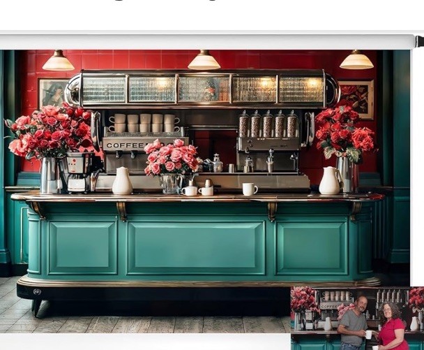 Kate 7x10ft Fabric Cozy Coffee Restaurant Bar Backdrop for Photos
