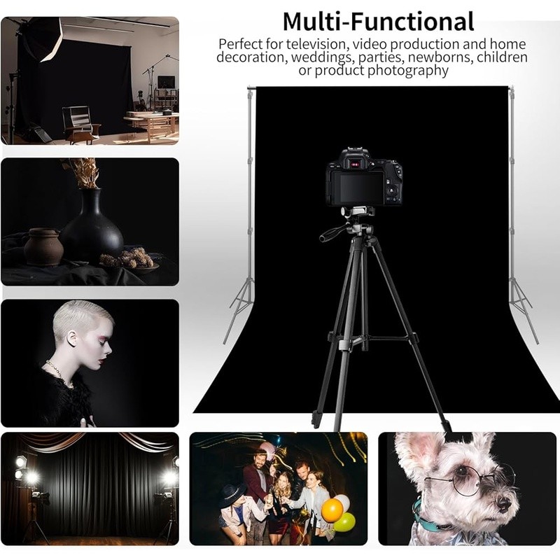 10X20FT Black Non Reflective Polyester Backdrop Durable Photography Background