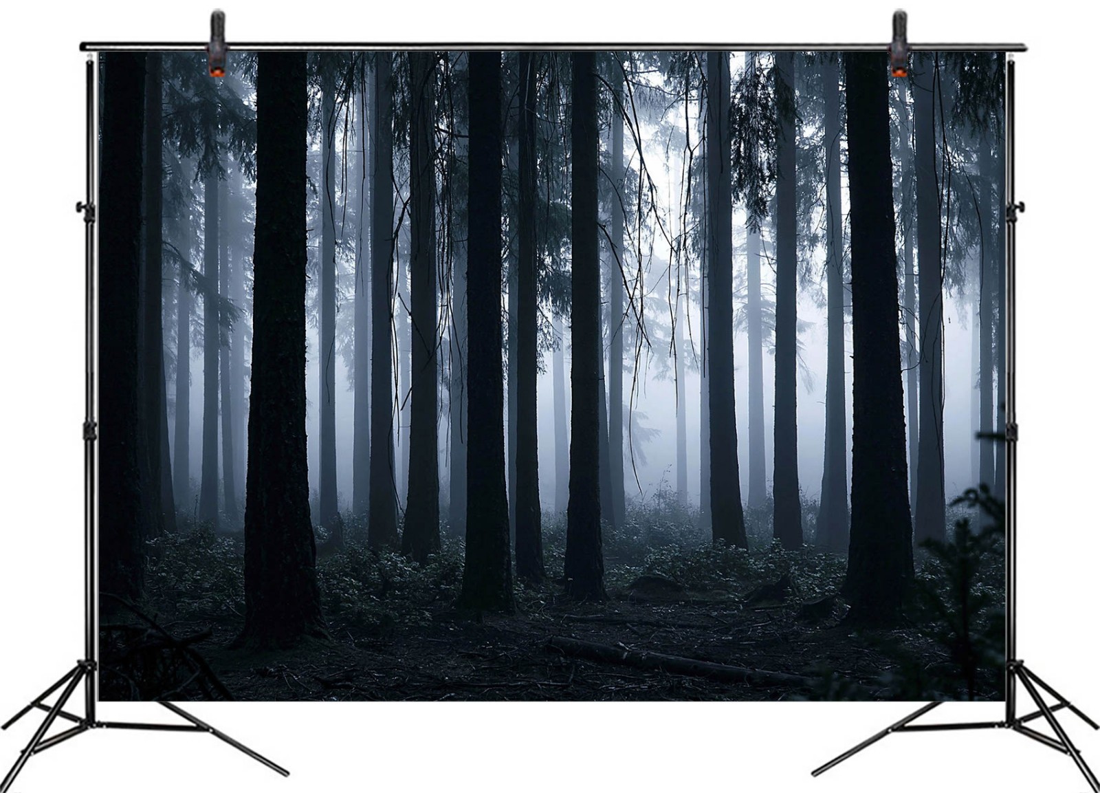 10x8ft Spooky Haunted Forest Backdrop Foggy Woodland Background for Photography