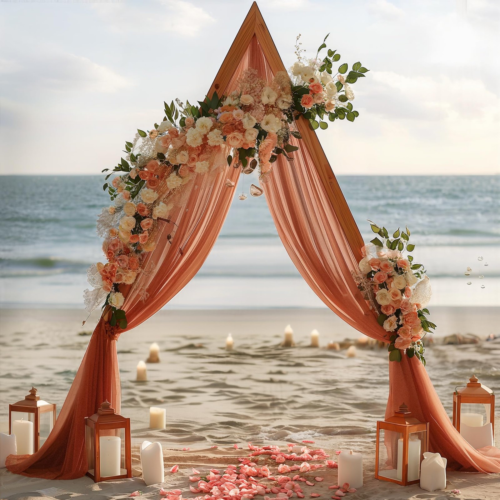 Terracotta Wedding Arch Draping Fabric 1 Panel 30” x 20FT Terracotta Drapes She