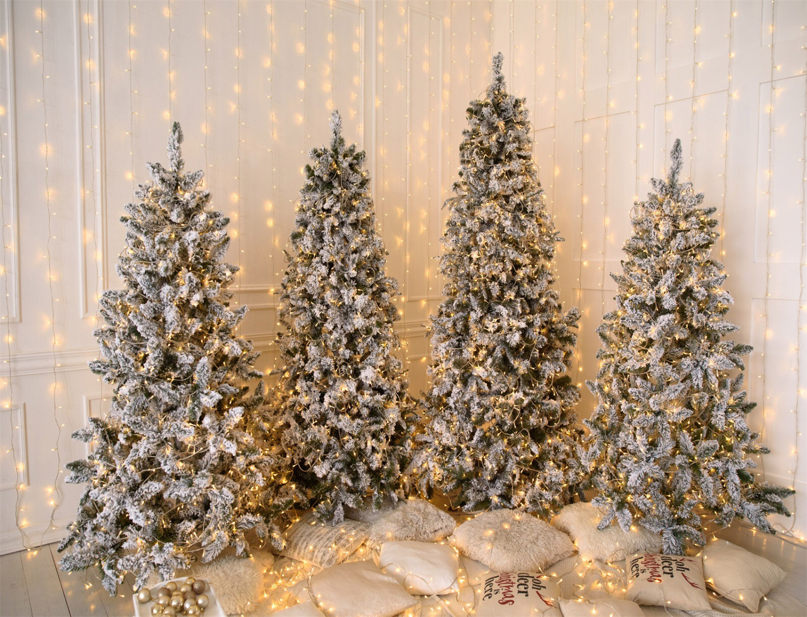 10x8ft Winter Pine Christmas Tree Holiday Party Photo Background Studio Props