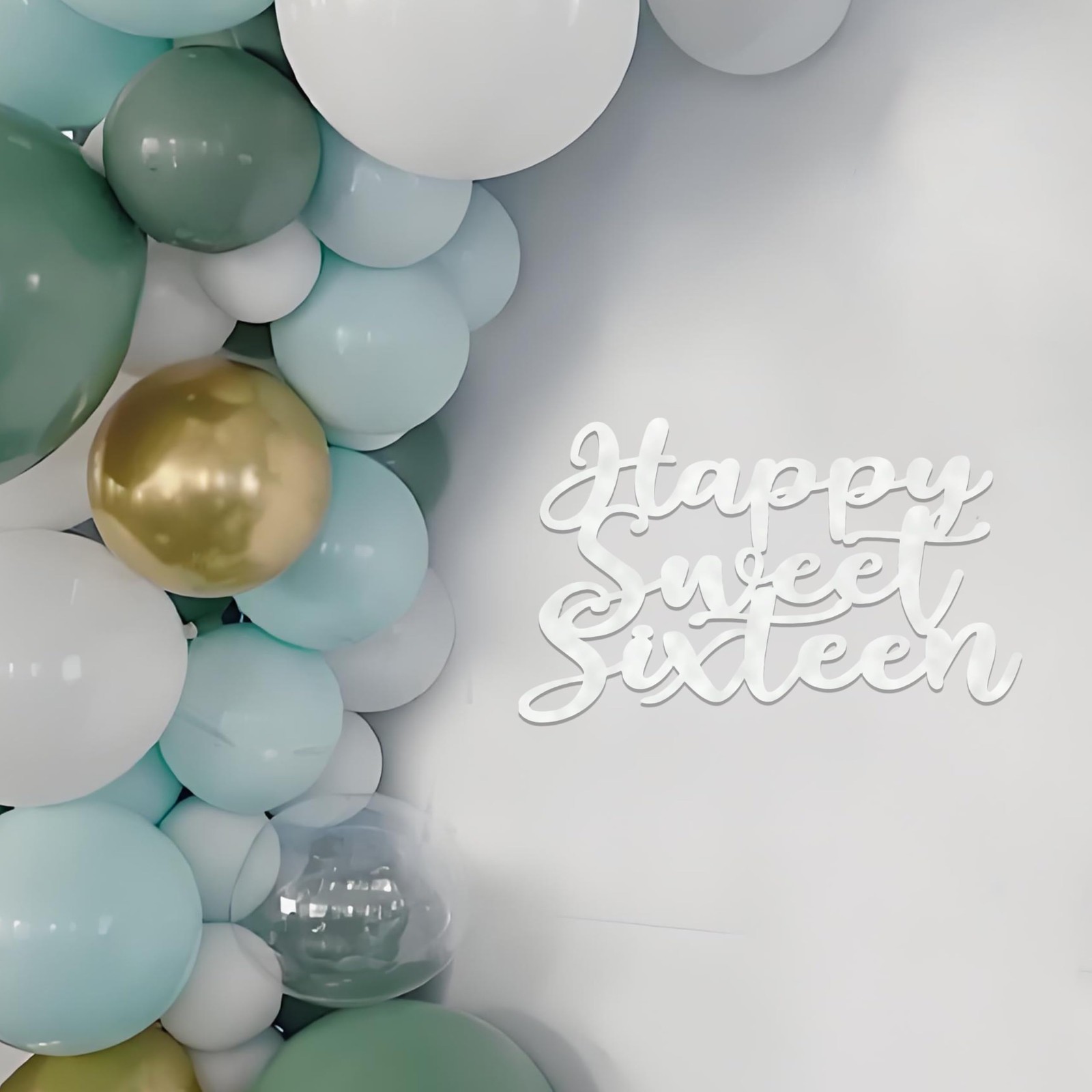 Happy Sweet Sixteen Sign for Birthday Backdrop – Happy 16th Birthday Felt Dec…