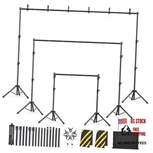 Backdrop Stand Kit – 6 Widths Adjustable Background Stand for Parties 10×7.5ft