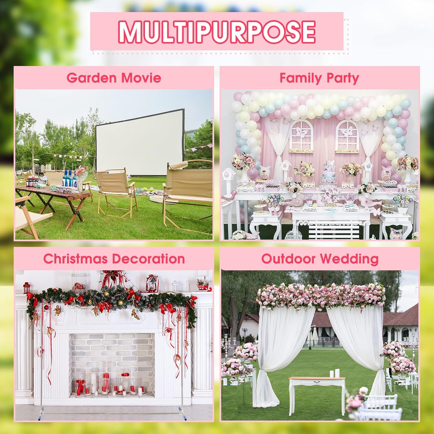 Wedding Arch,7 X 5 FT Metal Arch Backdrop Stand with Support Feet Base,Square Ar