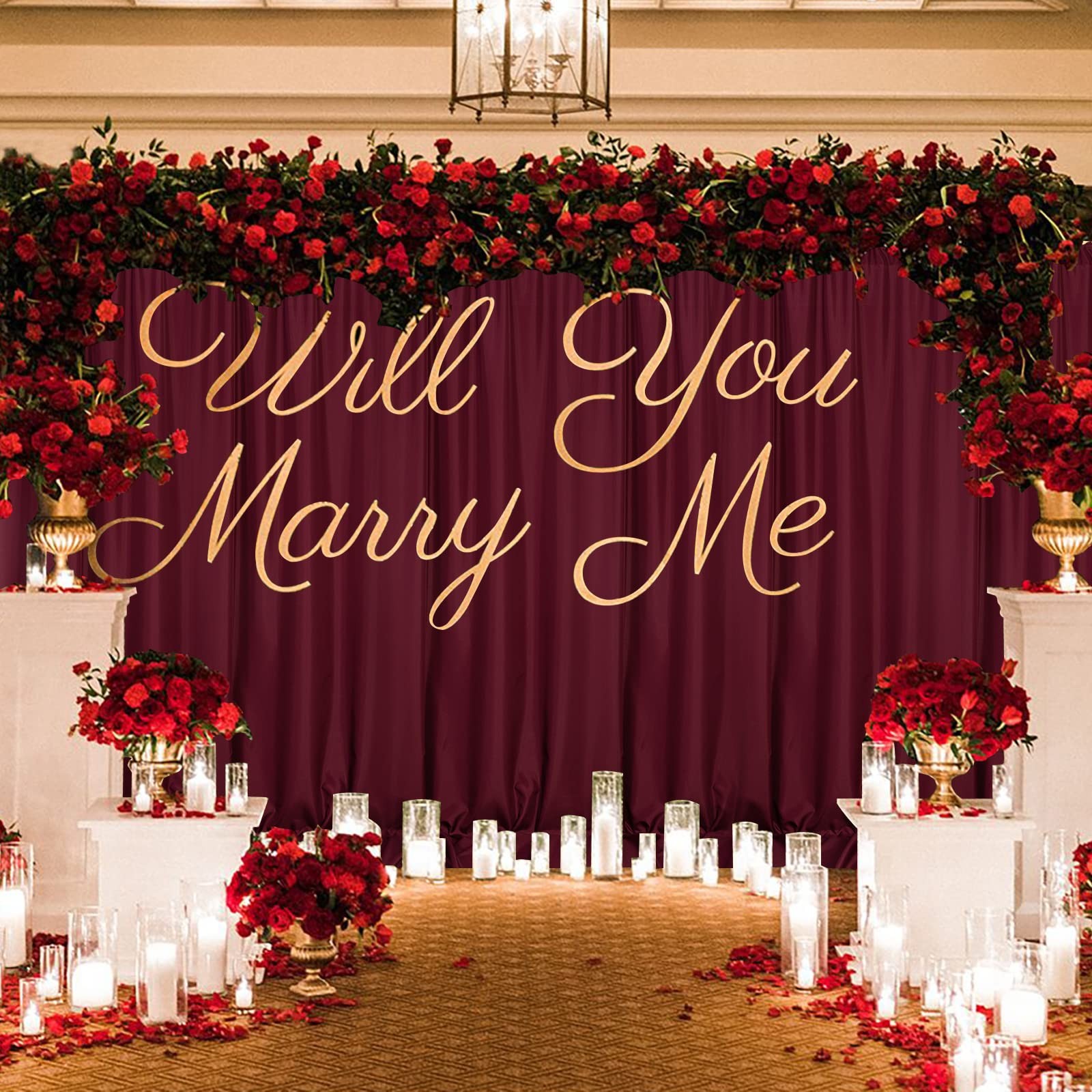 2 Panels 10ft x 10ft Burgundy Backdrop Curtains For Parties Weddings Stage