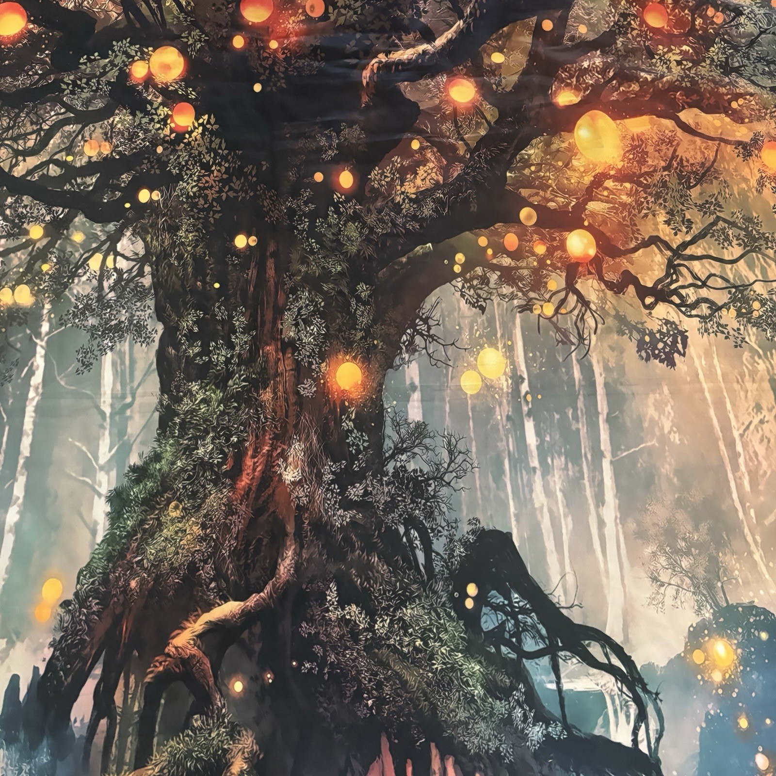 New Without Tags Backdrop Fabric 5’x5.5’ Magic Forest Dark Fantasy Wall Hanging