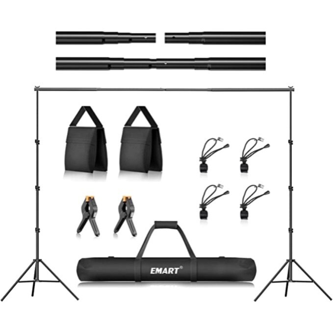 EMART 8.5 x 10 ft Photo Backdrop Stand Adjustable Photography Muslin Background