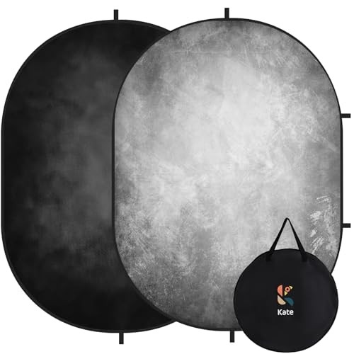 5×6.5ft(1.5x2m) Collapsible Backdrop Folded Microfiber Professional Grey and