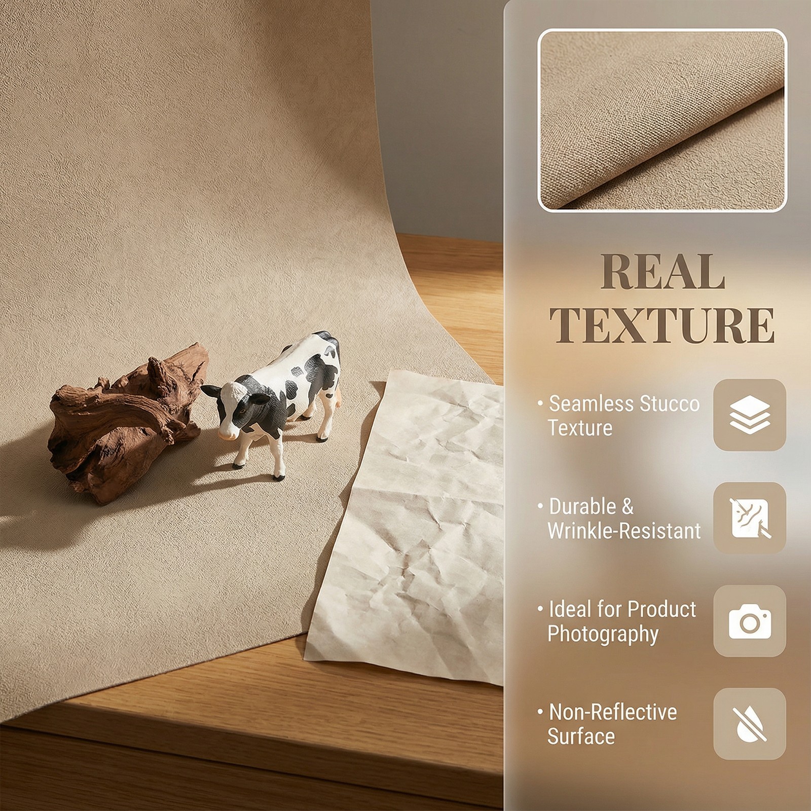 5PCS Non-Wrinkle Photography Backdrops, 3D Matte Texture Photo Backdrop Cloth US