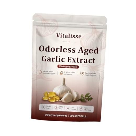AJO Envejecido, 7500mg Odorless Organic Garlic Softgels – Heart & Immune