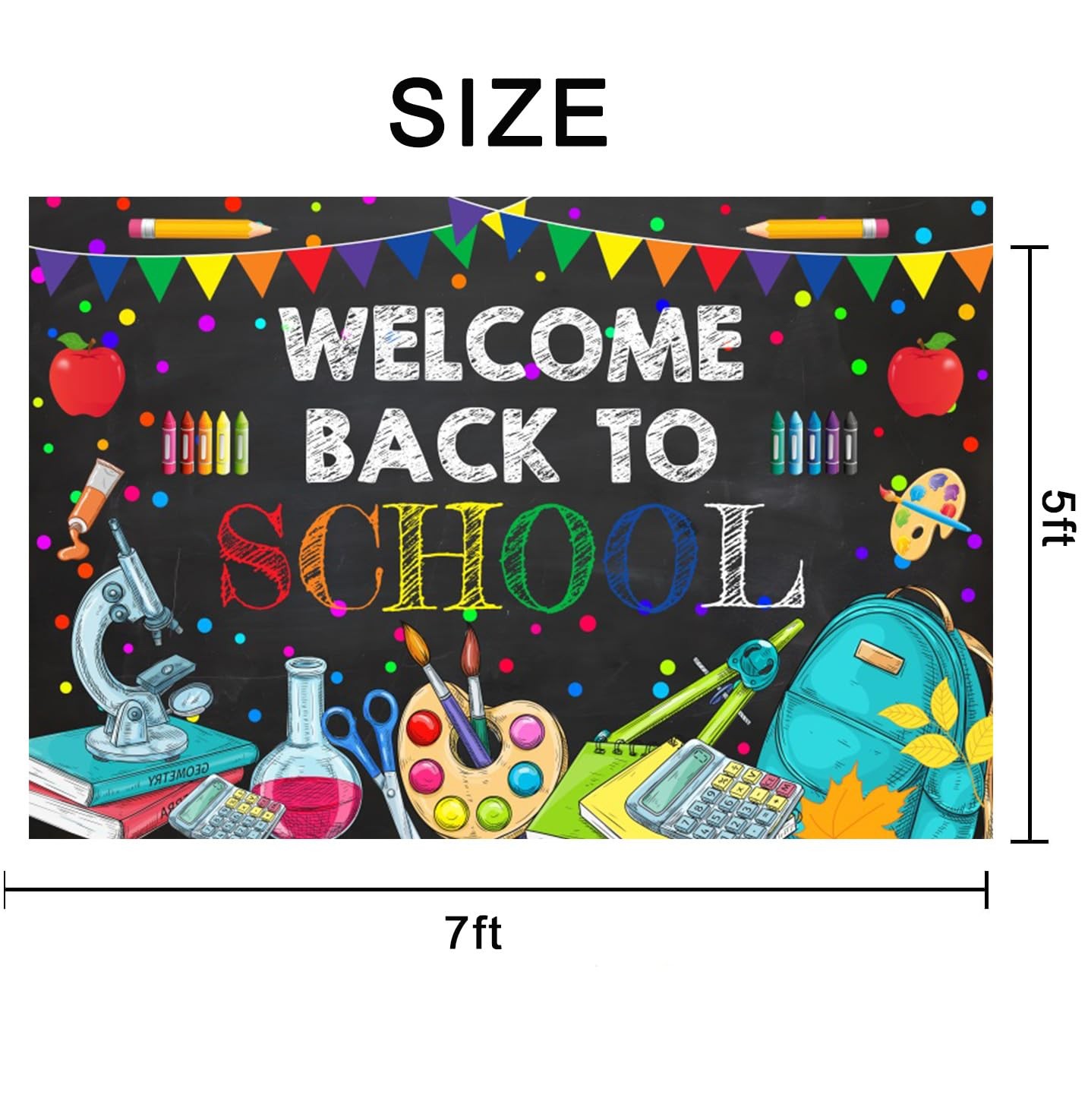 7x5ft Welcome Back to School Backdrop Colorful Teachers Students Online Teach…