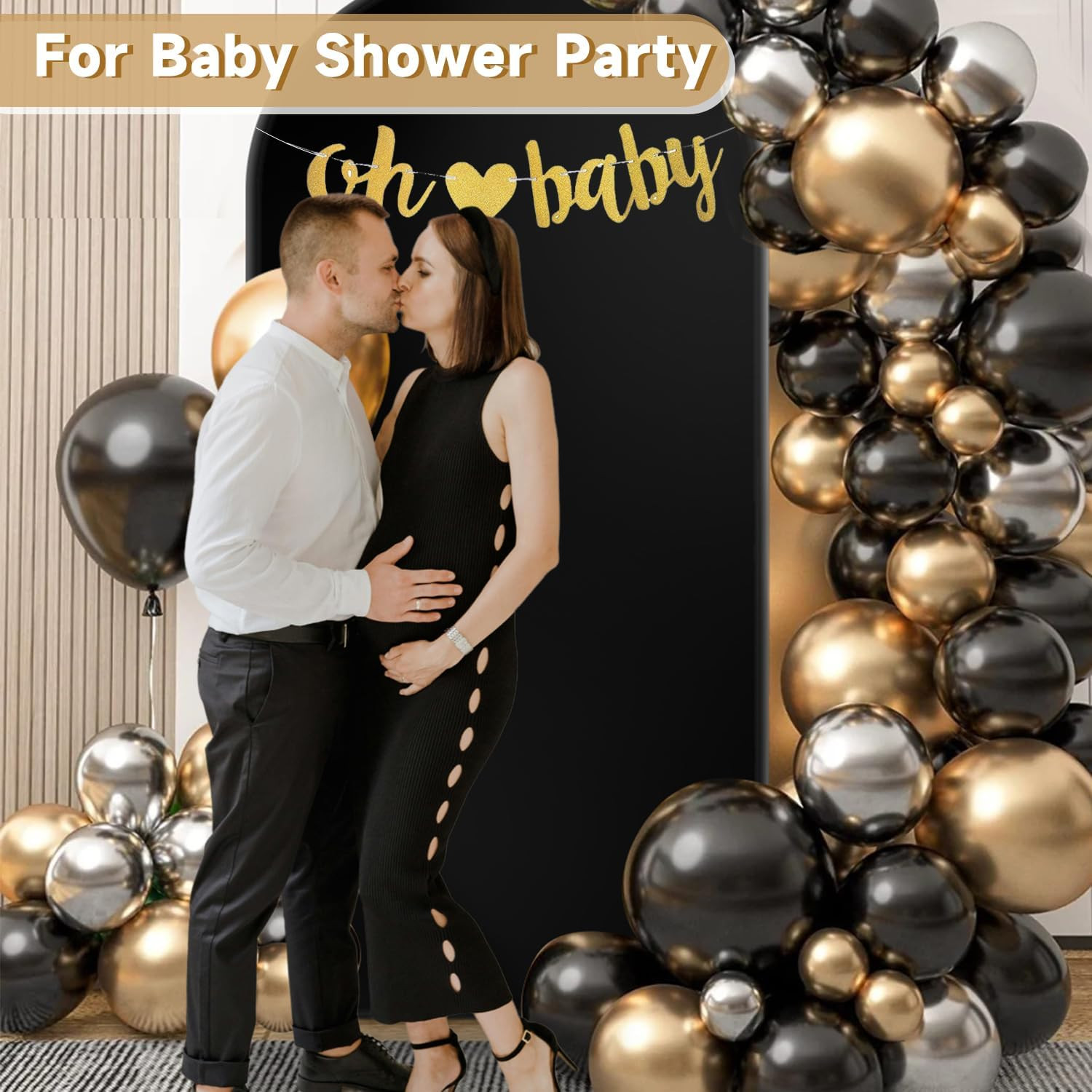 7.2 Ft Black Arch Backdrop Cover (No Arch Stand), Double-Sided Spandex Arch Cove