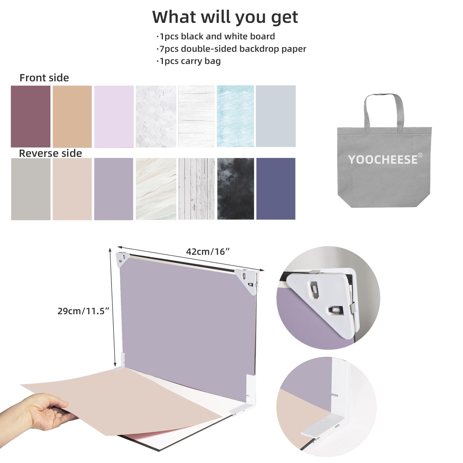 7 PCS Product Photography Photo Backdrop Double Sided Paper Shadow Boards