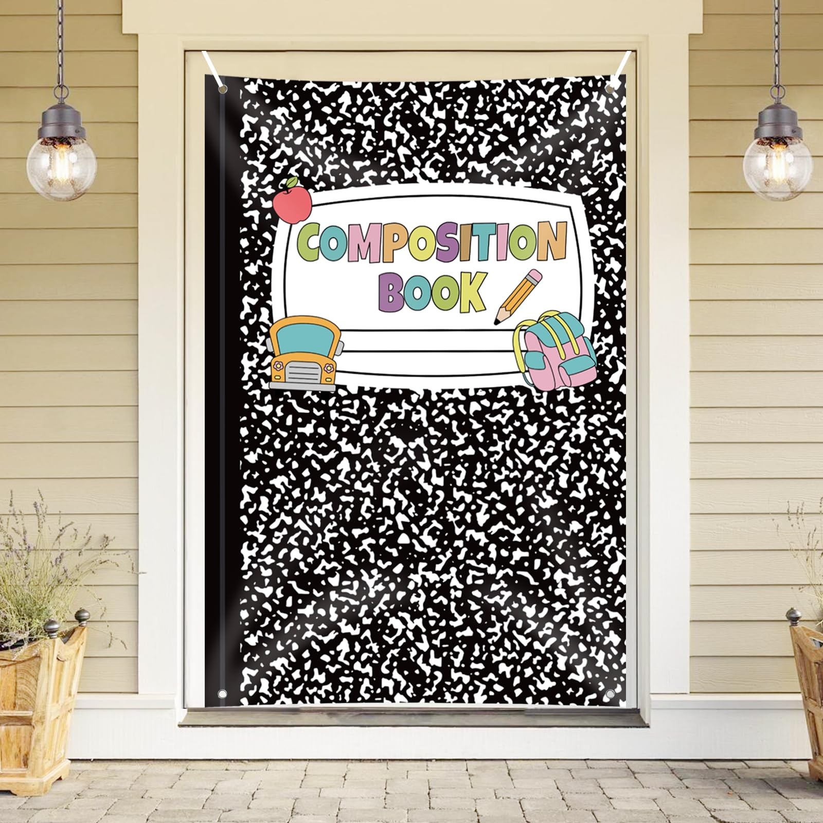 Composition Notebooks Door Cover, 40×60 Inch Classroom Library Students Banne…