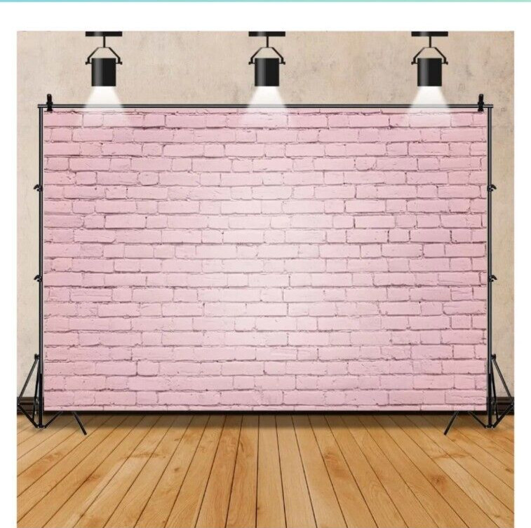 LFEEY 10 Ft x 8 Ft Pink Brick Photo Backdrop~ Non Glare ~ Matte Finish