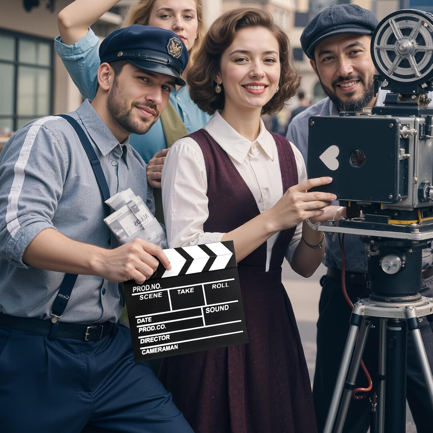 Hollywood Wooden Clapboard with Erasable Pen for Film and Photography Studio