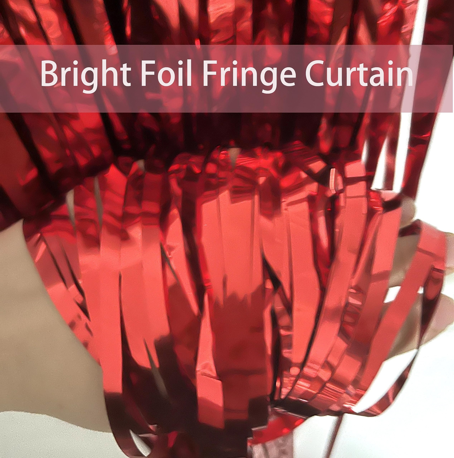 2PCS Red Foil Fringe Curtains 3.28 x 6.56Ft Baby Shower Birthday Party Decor