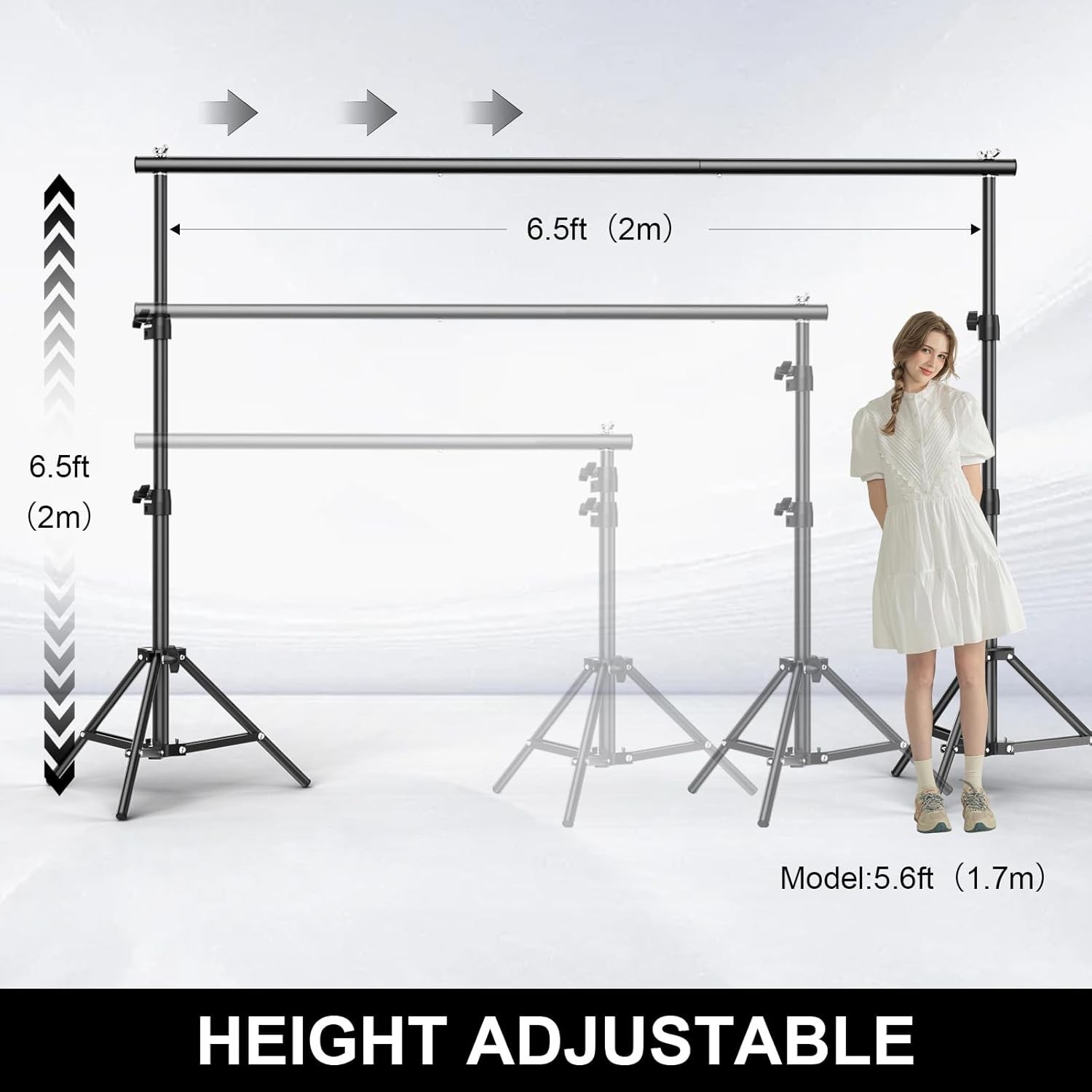 Telescoping 6.5×6.5 FT Photo Background Stand – Multi-Purpose Support for Events