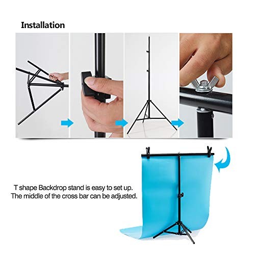 T-Shape Backdrop Stand 6.56ft x 6.56ft / 2M x2M 6.56 ft x 6.56 ft with bag