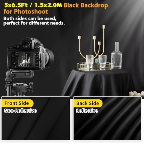 Black 1.5x2m 5×6.5ft Photoshoot Backdrop