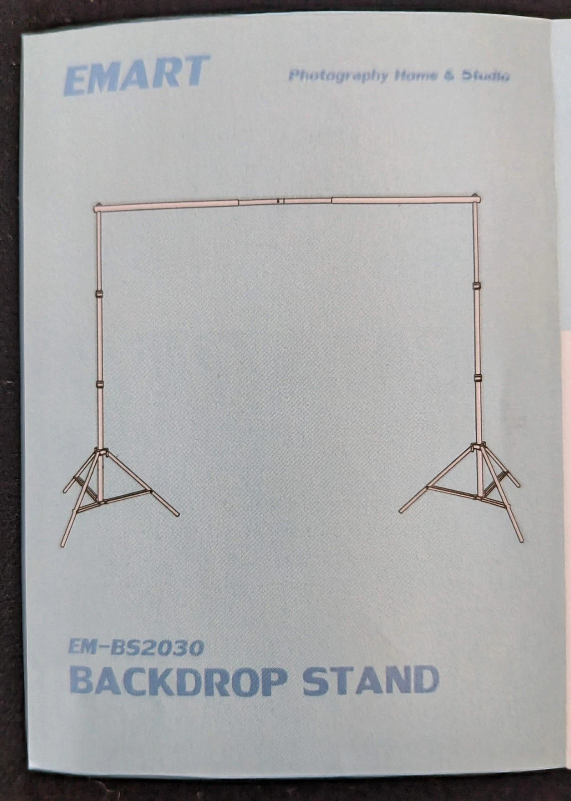 Emart Black Back Drop Stand 7ftx10ft Adjustable Legs with Carrying Case S1