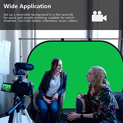 5×6.5ft Pop Up Green Screen, 2-in-1 Collapsible Chroma Key Blue & Green
