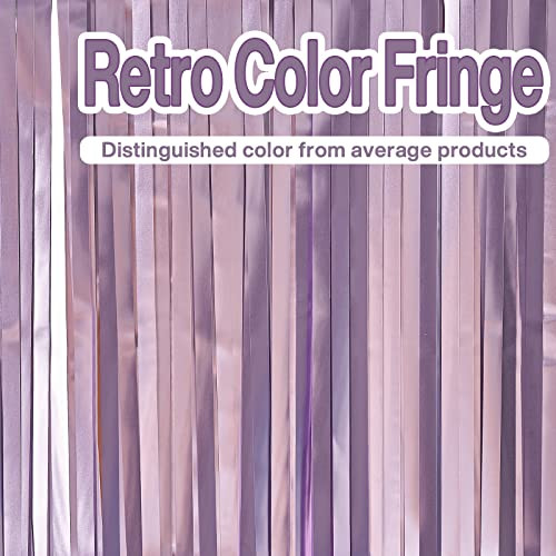Foil Curtain Purple, 2 pcs 3.3×6.6 ft Light Purple Streamers, Purple-9542